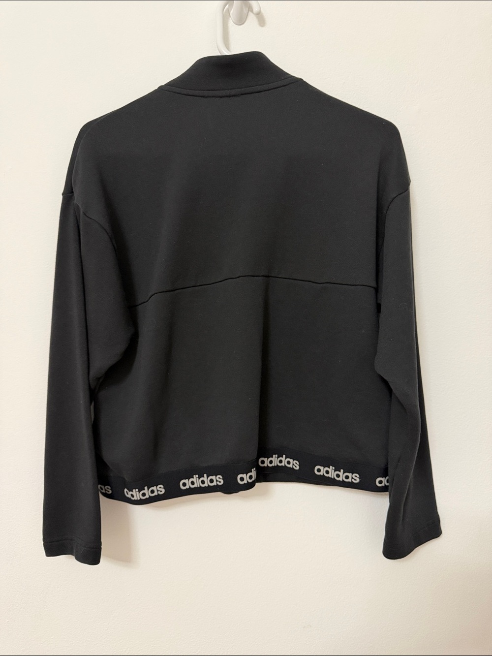 adidas Black Half-Zip Sweatshirt with Kangaroo Pocket - Picture 2 of 2